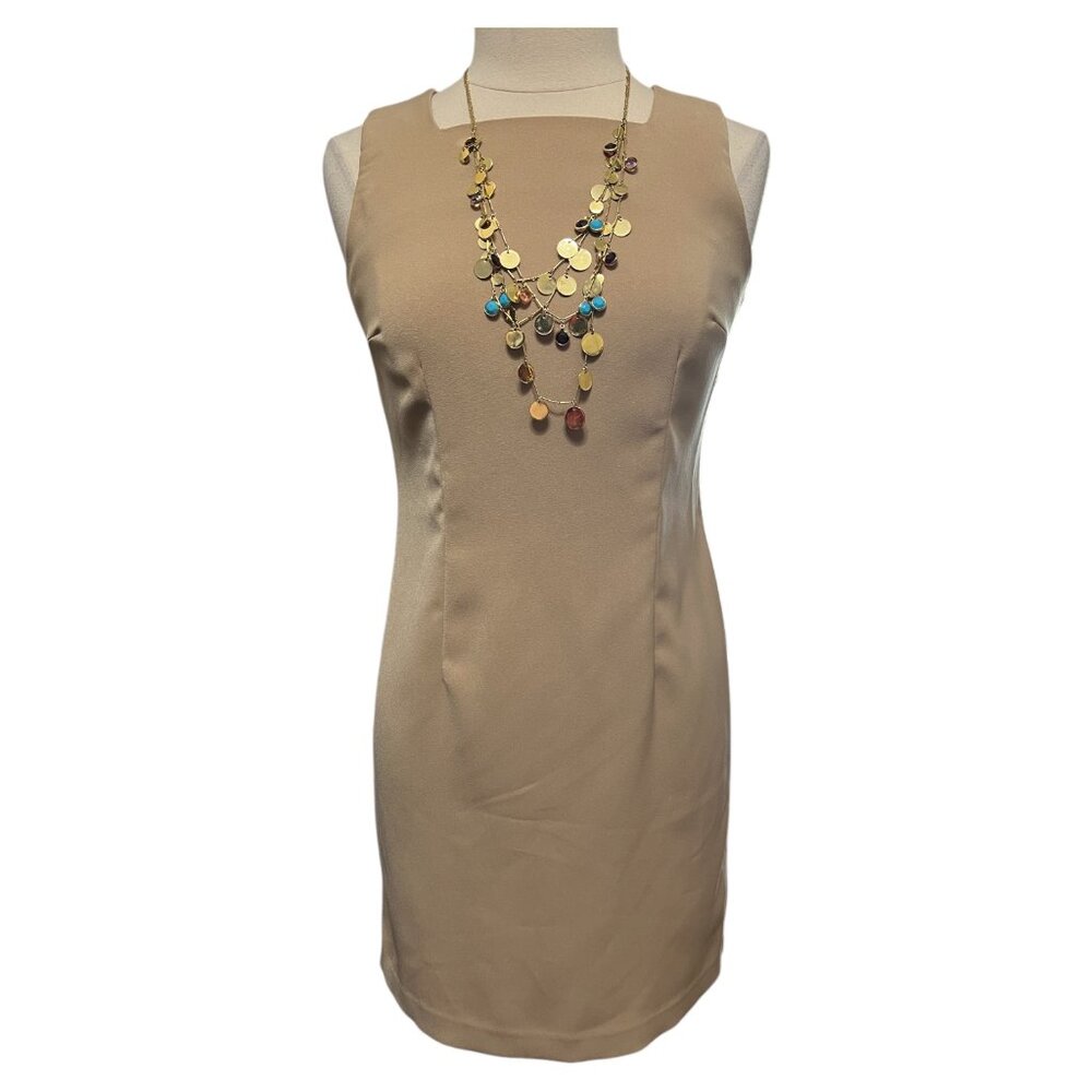 Vintage tan sleeveless dress